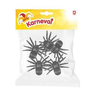 Obrázek z Dekorace pavouk černý 11cm, set 5 ks v sáčku 
